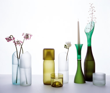 Transglass Recycled wine bottle vases