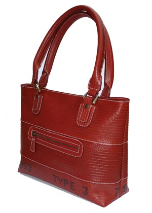 recycled fire hose tote