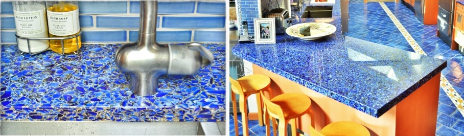 Recycled Glass Counter Top Surface