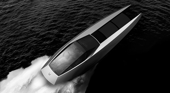 futuristic speedboat