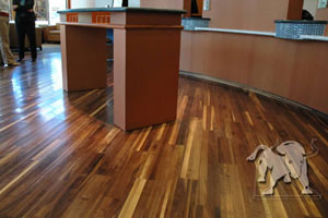Recycled wood flooring